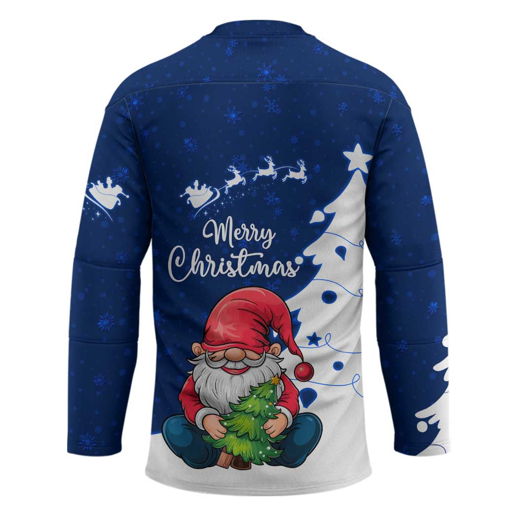 Norway Christmas Hockey Jersey with Nordic Gnome Santa White Tree and Snowflake - Wonder Print Shop