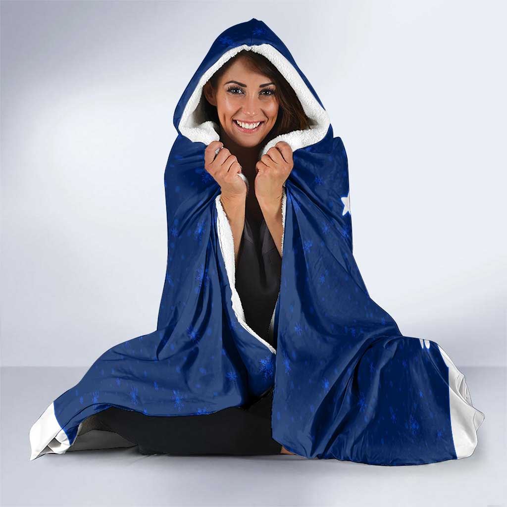 Norway Christmas Hooded Blanket with Nordic Gnome Santa White Tree and Snowflake - Wonder Print Shop