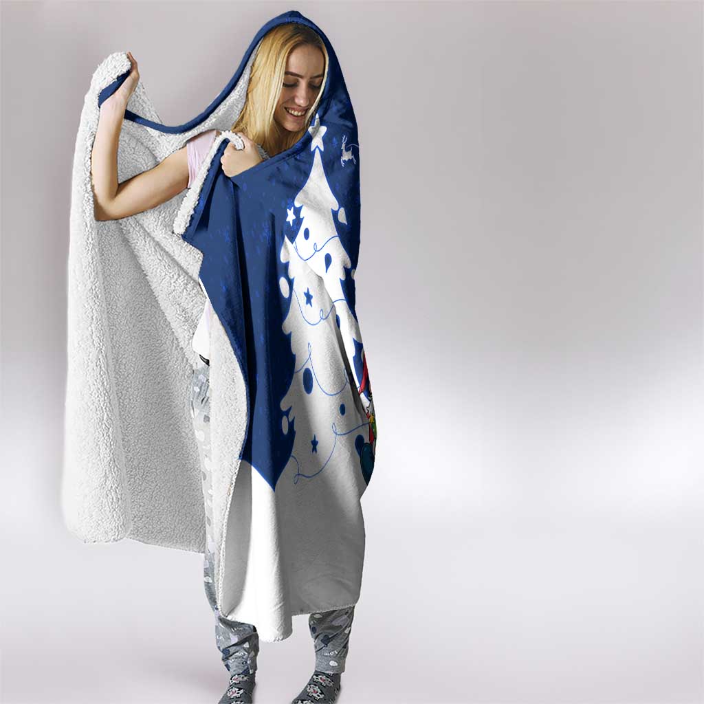 Norway Christmas Hooded Blanket with Nordic Gnome Santa White Tree and Snowflake - Wonder Print Shop