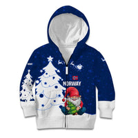 Norway Christmas Kid Hoodie with Nordic Gnome Santa White Tree and Snowflake - Wonder Print Shop