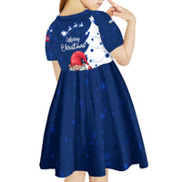Norway Christmas Kid Short Sleeve Dress with Nordic Gnome Santa White Tree and Snowflake - Wonder Print Shop
