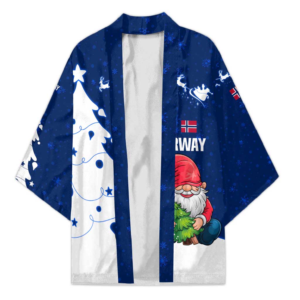 Norway Christmas Kimono with Nordic Gnome Santa White Tree and Snowflake - Wonder Print Shop