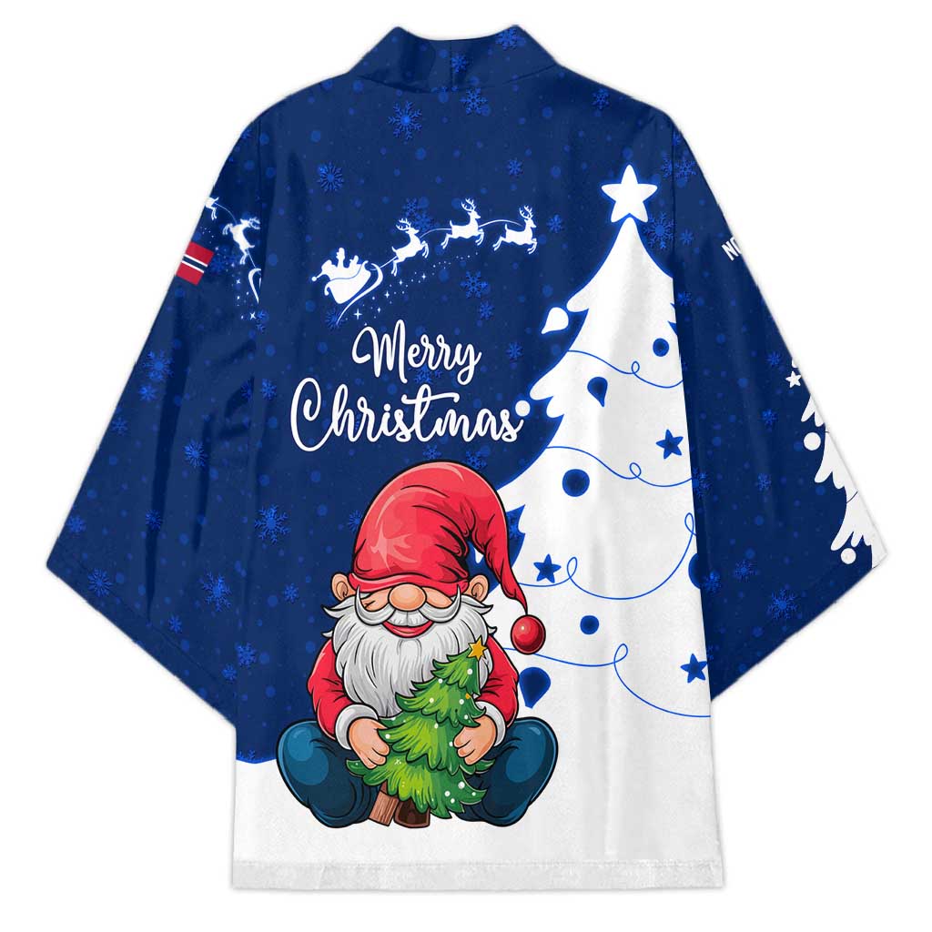 Norway Christmas Kimono with Nordic Gnome Santa White Tree and Snowflake - Wonder Print Shop