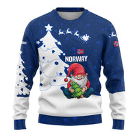 Norway Christmas Ugly Christmas Sweater with Nordic Gnome Santa White Tree and Snowflake - Wonder Print Shop