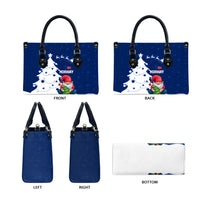 Norway Christmas Leather Bag with Nordic Gnome Santa White Tree and Snowflake - Wonder Print Shop