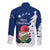 Norway Christmas Long Sleeve Button Shirt with Nordic Gnome Santa White Tree and Snowflake - Wonder Print Shop