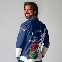 Norway Christmas Long Sleeve Polo Shirt with Nordic Gnome Santa White Tree and Snowflake - Wonder Print Shop