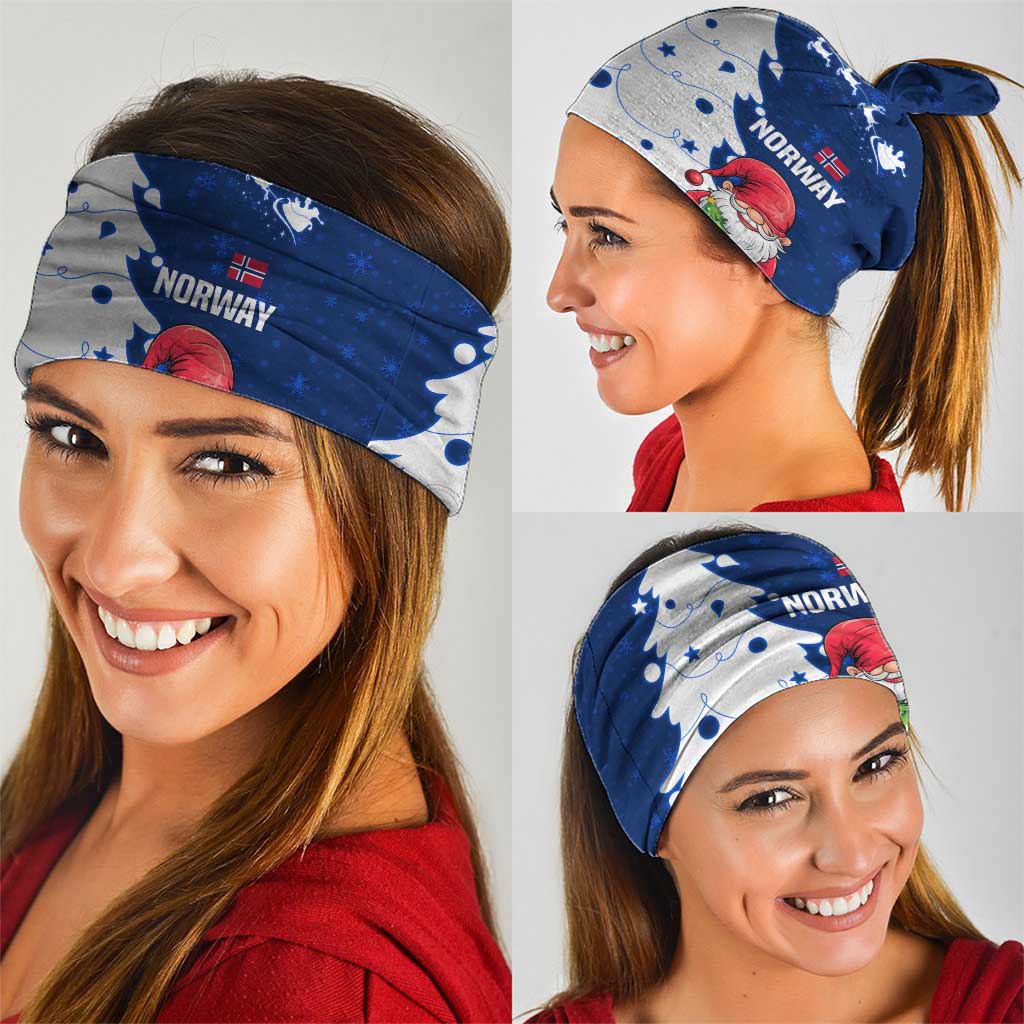 Norway Christmas Neck Gaiter with Nordic Gnome Santa White Tree and Snowflake - Wonder Print Shop