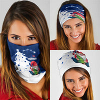 Norway Christmas Neck Gaiter with Nordic Gnome Santa White Tree and Snowflake - Wonder Print Shop