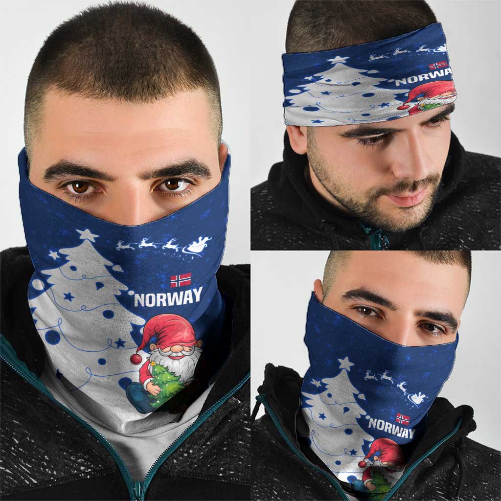 Norway Christmas Neck Gaiter with Nordic Gnome Santa White Tree and Snowflake - Wonder Print Shop