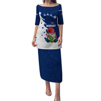 Norway Christmas Puletasi with Nordic Gnome Santa White Tree and Snowflake - Wonder Print Shop