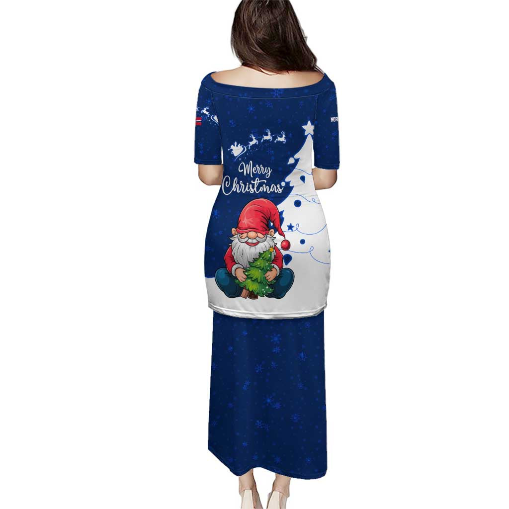 Norway Christmas Puletasi with Nordic Gnome Santa White Tree and Snowflake - Wonder Print Shop