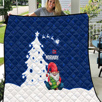Norway Christmas Quilt with Nordic Gnome Santa White Tree and Snowflake - Wonder Print Shop
