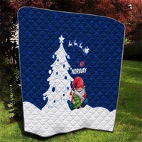 Norway Christmas Quilt with Nordic Gnome Santa White Tree and Snowflake - Wonder Print Shop