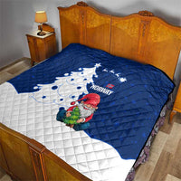 Norway Christmas Quilt with Nordic Gnome Santa White Tree and Snowflake - Wonder Print Shop