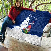 Norway Christmas Quilt with Nordic Gnome Santa White Tree and Snowflake - Wonder Print Shop