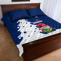 Norway Christmas Quilt Bed Set with Nordic Gnome Santa White Tree and Snowflake - Wonder Print Shop