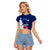 Norway Christmas Raglan Cropped T Shirt with Nordic Gnome Santa White Tree and Snowflake - Wonder Print Shop