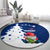 Norway Christmas Round Carpet with Nordic Gnome Santa White Tree and Snowflake - Wonder Print Shop