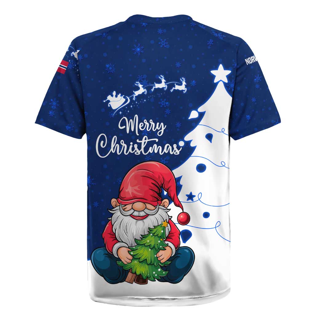 Norway Christmas Rugby Jersey with Nordic Gnome Santa White Tree and Snowflake - Wonder Print Shop