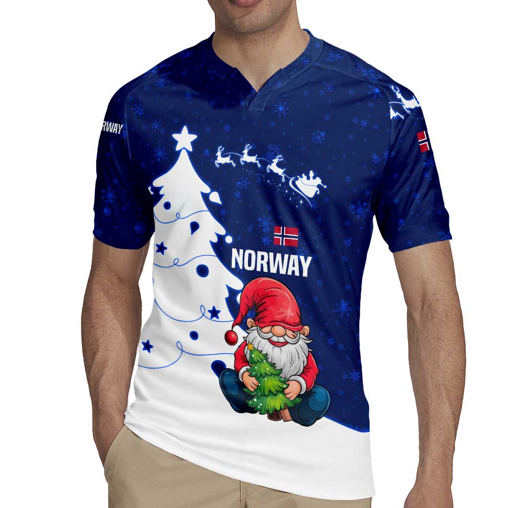 Norway Christmas Rugby Jersey with Nordic Gnome Santa White Tree and Snowflake - Wonder Print Shop