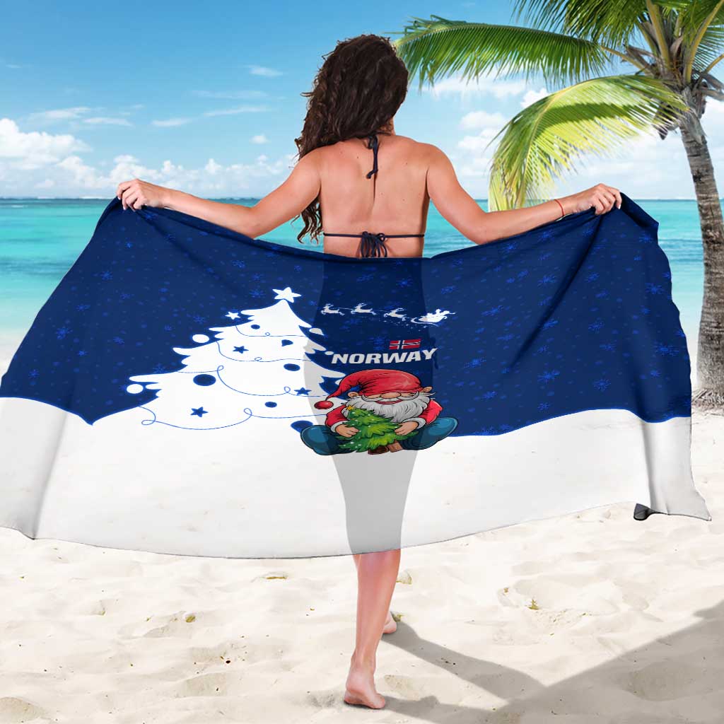 Norway Christmas Sarong with Nordic Gnome Santa White Tree and Snowflake - Wonder Print Shop