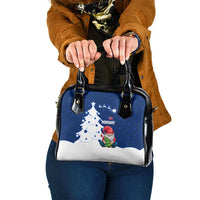 Norway Christmas Shoulder Handbag with Nordic Gnome Santa White Tree and Snowflake - Wonder Print Shop
