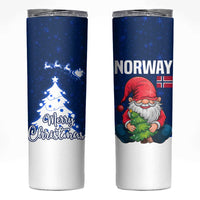 Norway Christmas Skinny Tumbler with Nordic Gnome Santa White Tree and Snowflake - Wonder Print Shop