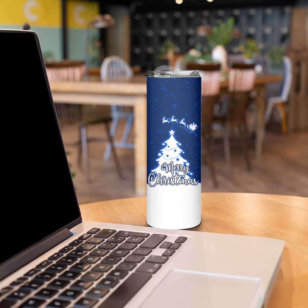 Norway Christmas Skinny Tumbler with Nordic Gnome Santa White Tree and Snowflake - Wonder Print Shop