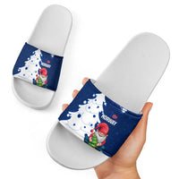 Norway Christmas Slide Sandals with Nordic Gnome Santa White Tree and Snowflake - Wonder Print Shop
