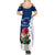 Norway Christmas Summer Maxi Dress with Nordic Gnome Santa White Tree and Snowflake - Wonder Print Shop