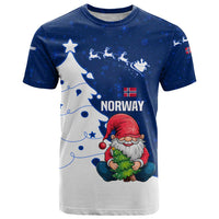 Norway Christmas T Shirt with Nordic Gnome Santa White Tree and Snowflake - Wonder Print Shop