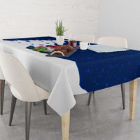 Norway Christmas Tablecloth with Nordic Gnome Santa White Tree and Snowflake - Wonder Print Shop