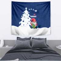 Norway Christmas Tapestry with Nordic Gnome Santa White Tree and Snowflake - Wonder Print Shop