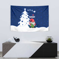 Norway Christmas Tapestry with Nordic Gnome Santa White Tree and Snowflake - Wonder Print Shop