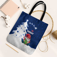 Norway Christmas Tote Bag with Nordic Gnome Santa White Tree and Snowflake - Wonder Print Shop