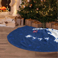 Norway Christmas Tree Skirt with Nordic Gnome Santa White Tree and Snowflake - Wonder Print Shop