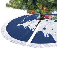 Norway Christmas Tree Skirt with Nordic Gnome Santa White Tree and Snowflake - Wonder Print Shop
