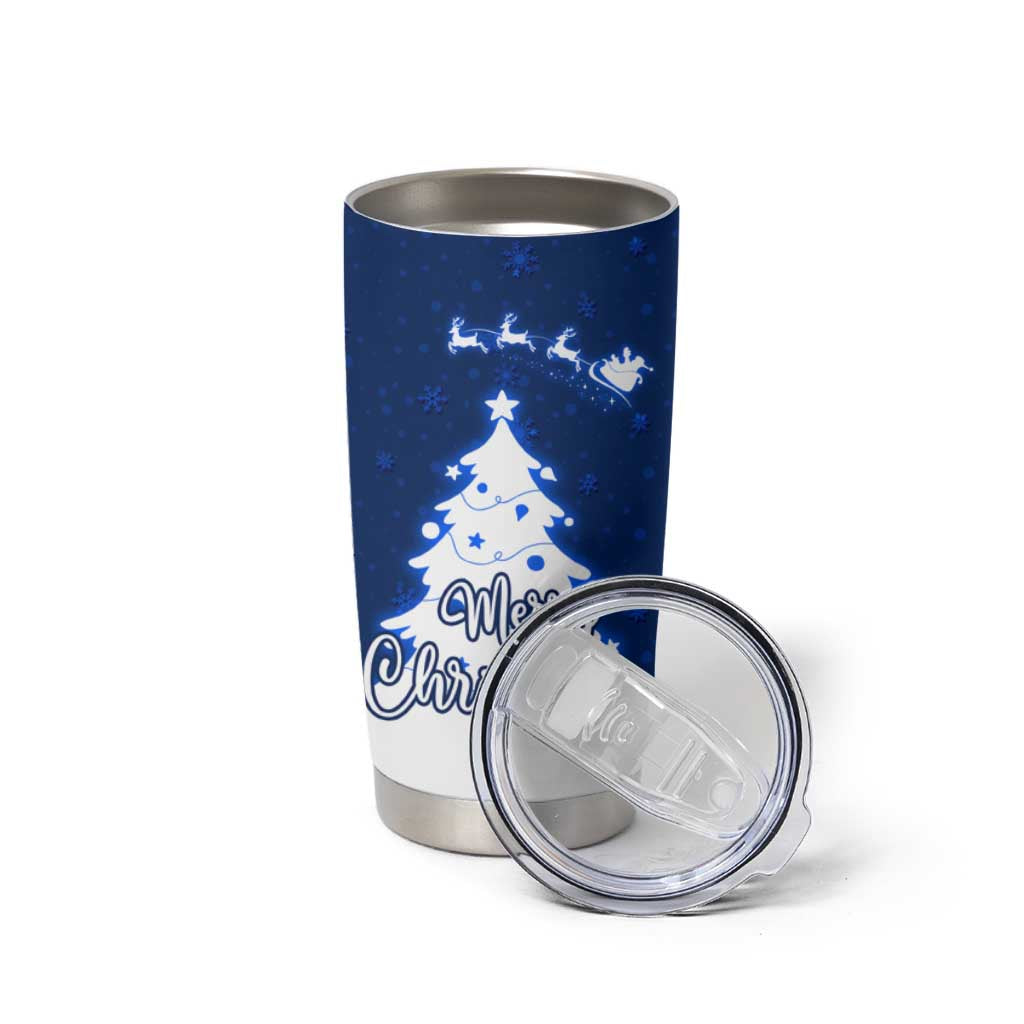 Norway Christmas Tumbler Cup with Nordic Gnome Santa White Tree and Snowflake - Wonder Print Shop