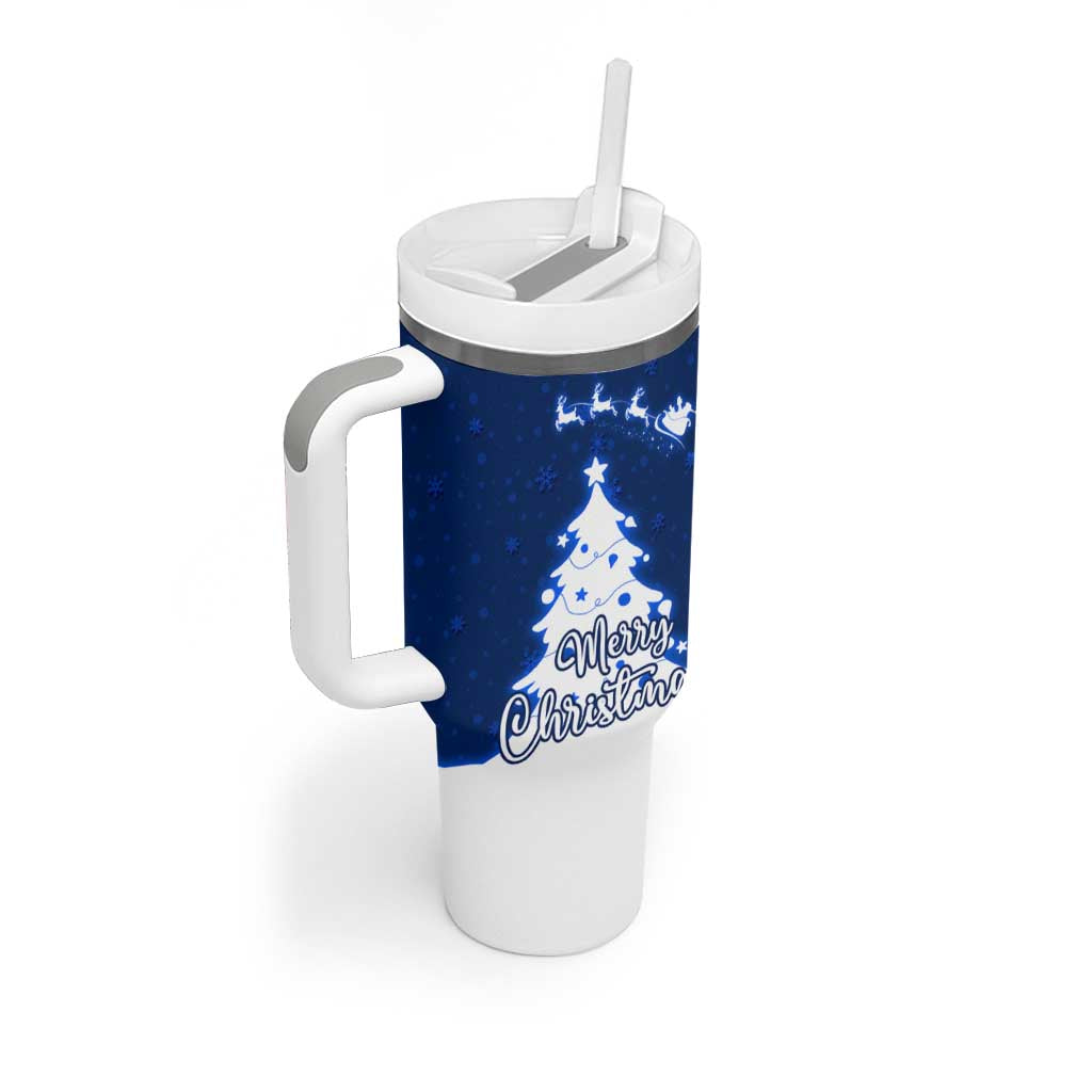 Norway Christmas Tumbler With Handle with Nordic Gnome Santa White Tree and Snowflake - Wonder Print Shop