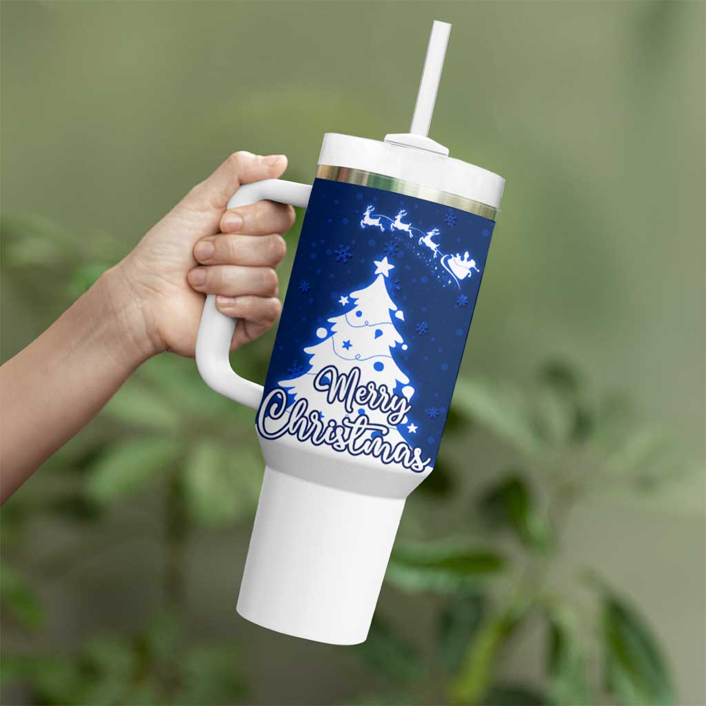 Norway Christmas Tumbler With Handle with Nordic Gnome Santa White Tree and Snowflake - Wonder Print Shop