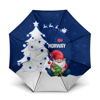 Norway Christmas Umbrella with Nordic Gnome Santa White Tree and Snowflake - Wonder Print Shop