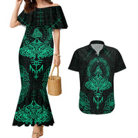 Viking Couples Matching Mermaid Dress and Hawaiian Shirt Valhalla's Eternal Glory - Wonder Print Shop