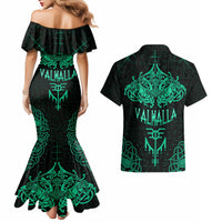 Viking Couples Matching Mermaid Dress and Hawaiian Shirt Valhalla's Eternal Glory - Wonder Print Shop
