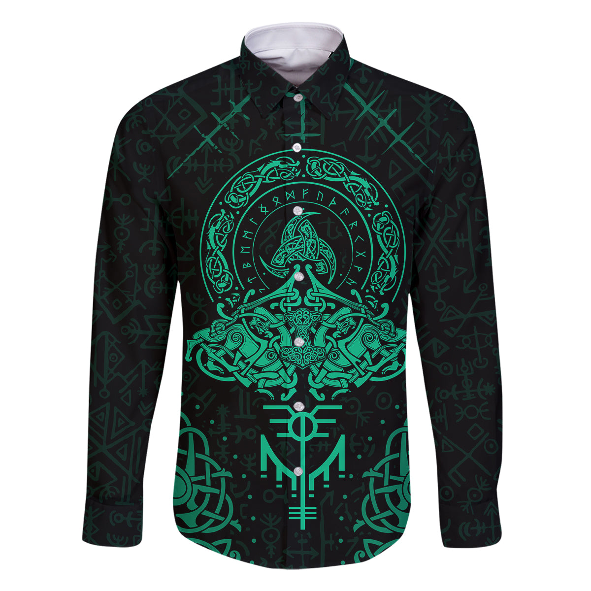Viking Family Matching Long Sleeve Bodycon Dress and Hawaiian Shirt Valhalla's Eternal Glory - Wonder Print Shop