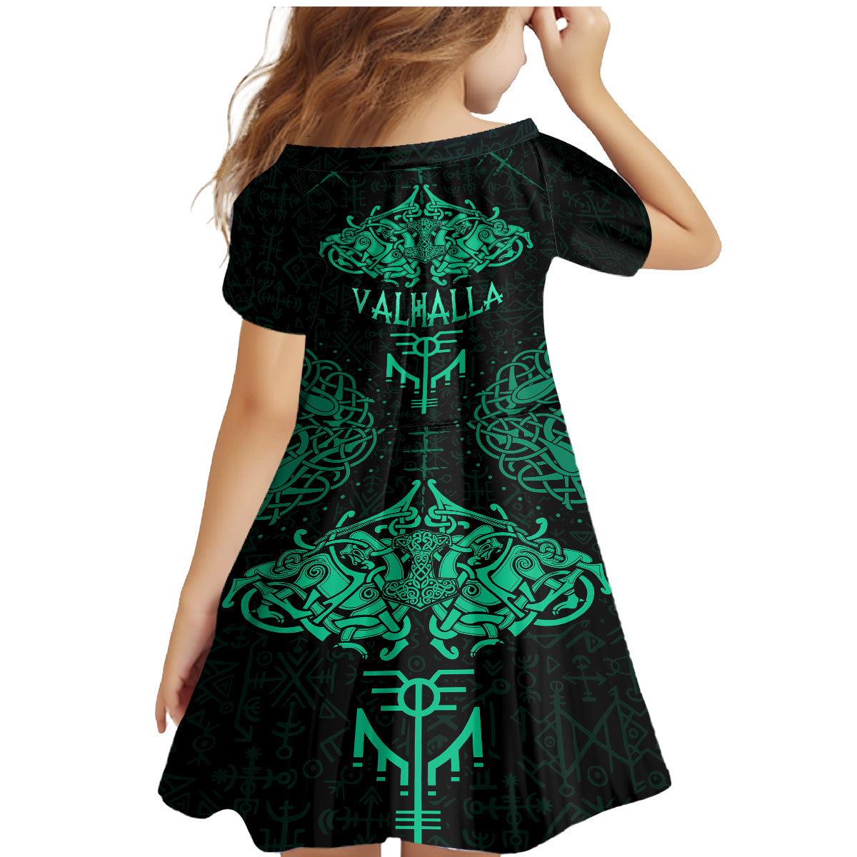 Viking Family Matching Mermaid Dress and Hawaiian Shirt Valhalla's Eternal Glory - Wonder Print Shop