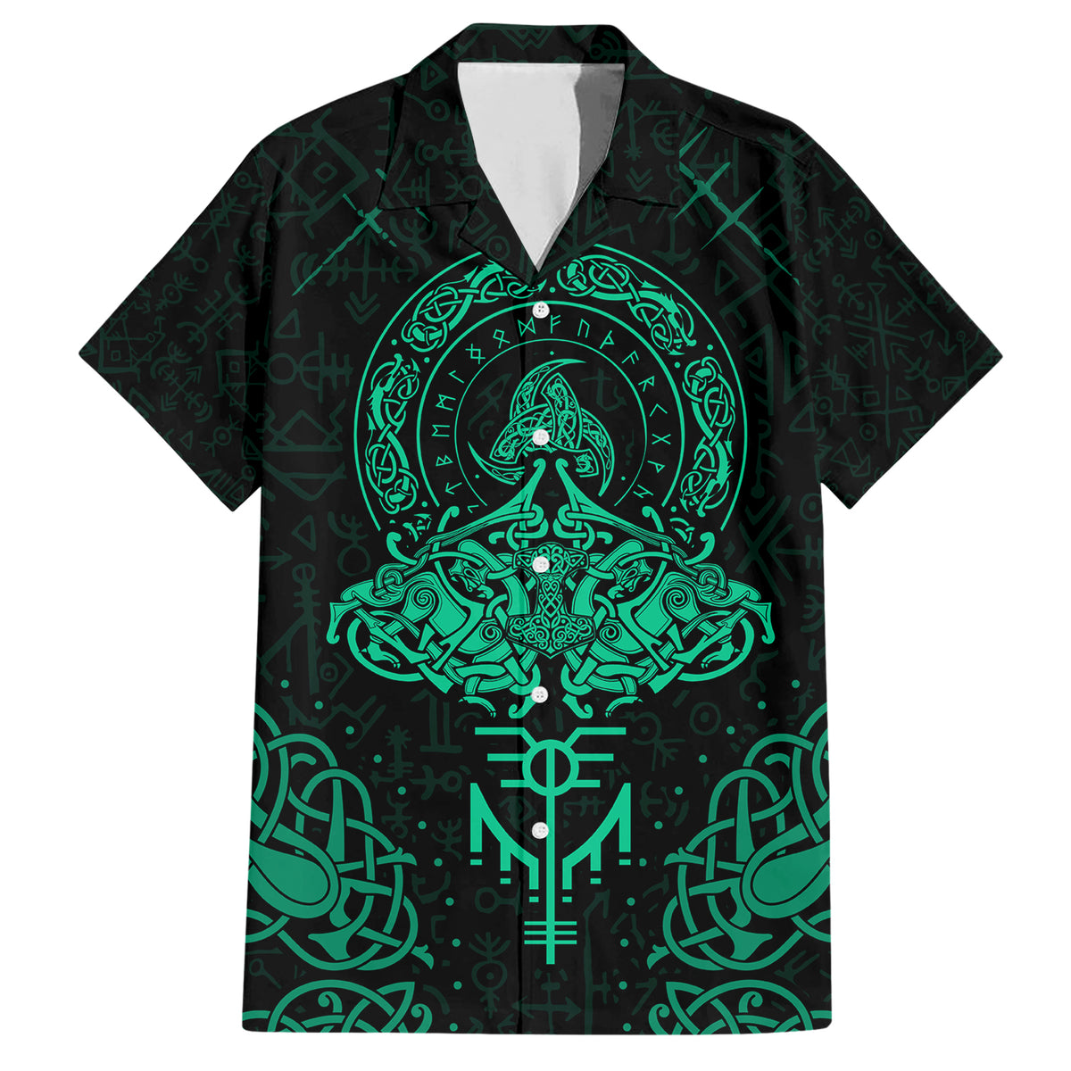 Viking Family Matching Short Sleeve Bodycon Dress and Hawaiian Shirt Valhalla's Eternal Glory - Wonder Print Shop