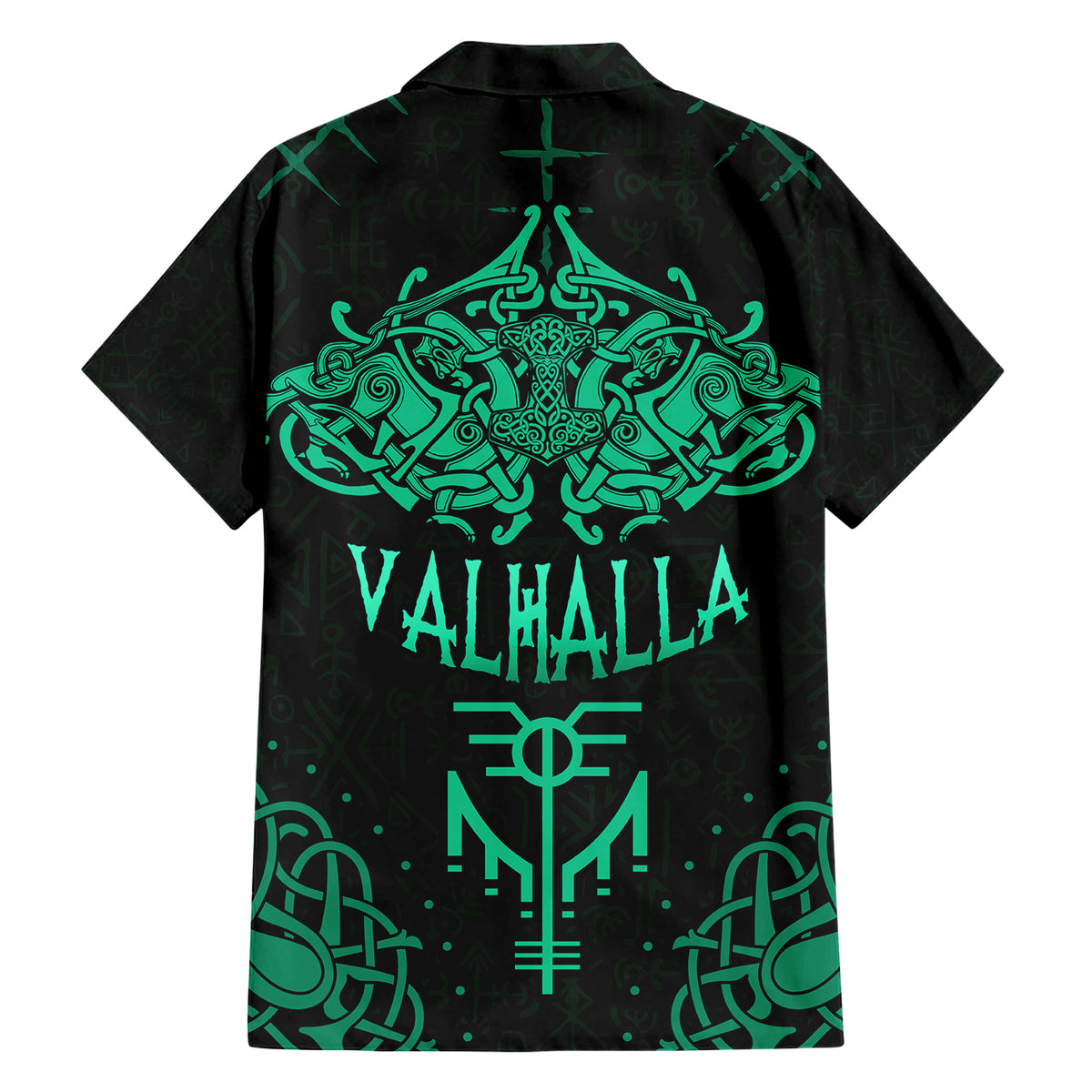Viking Family Matching Short Sleeve Bodycon Dress and Hawaiian Shirt Valhalla's Eternal Glory - Wonder Print Shop