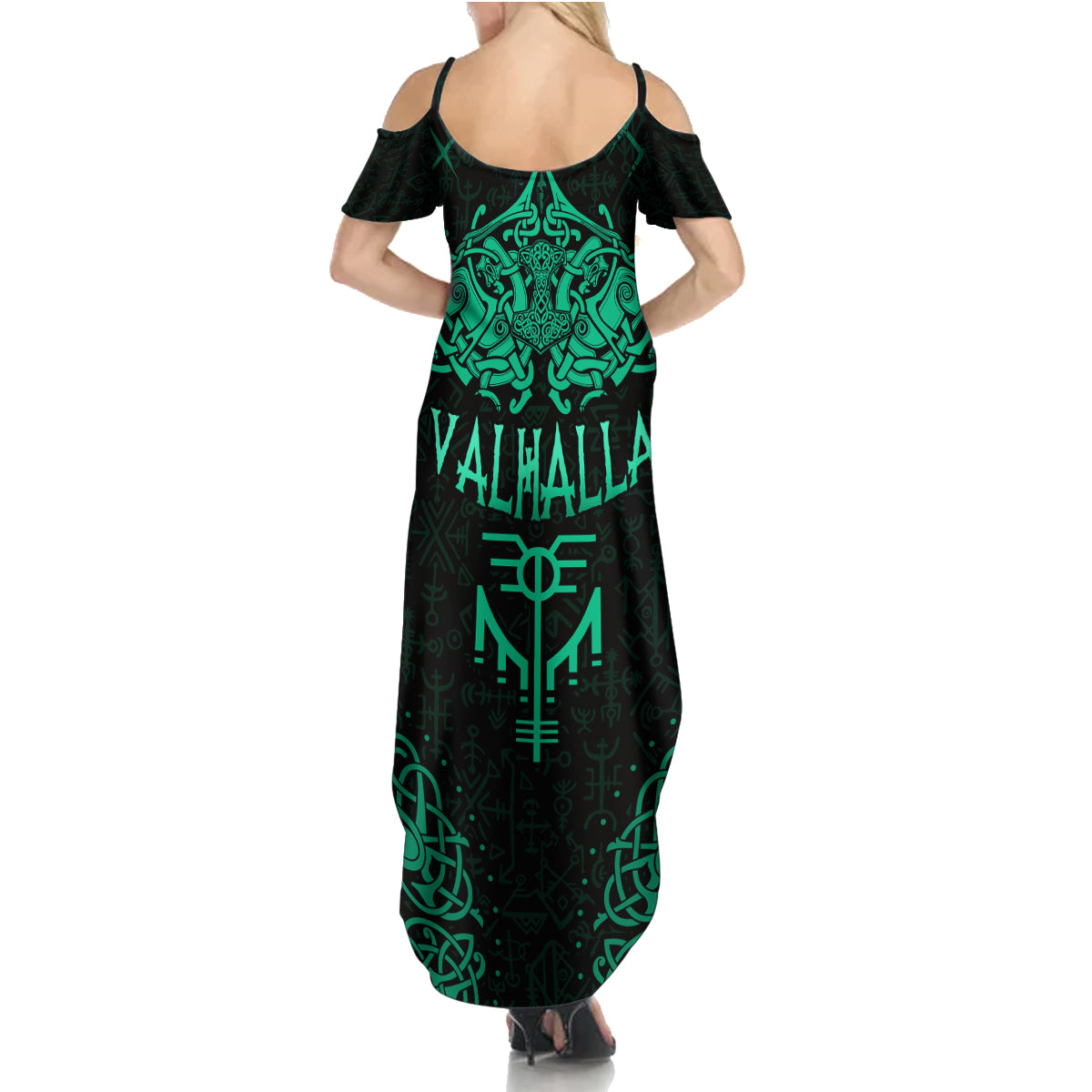 Viking Family Matching Summer Maxi Dress and Hawaiian Shirt Valhalla's Eternal Glory - Wonder Print Shop