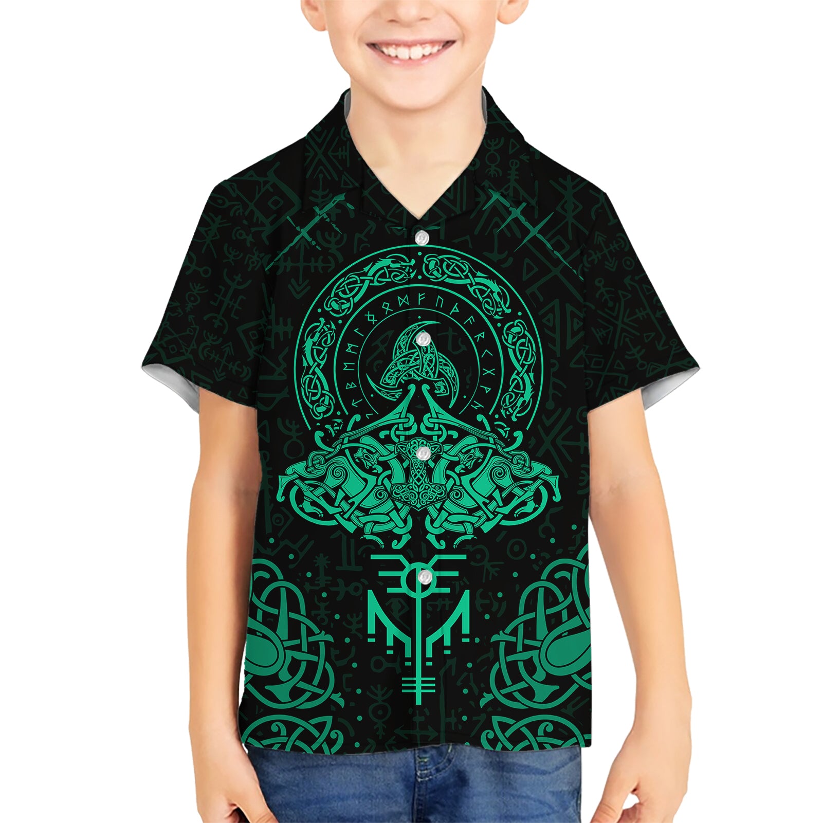 Viking Kid Hawaiian Shirt Valhalla's Eternal Glory - Wonder Print Shop